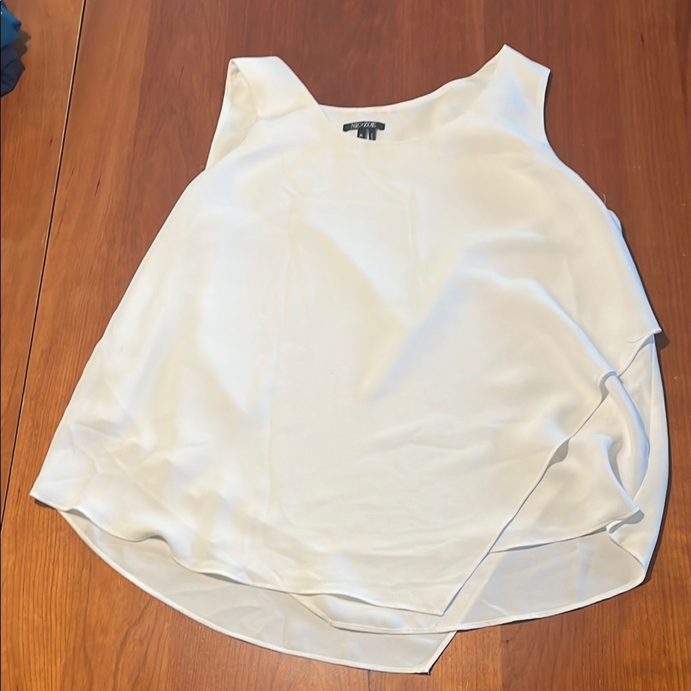 NIC+ZOE Cream Asymmetrical Tank Top